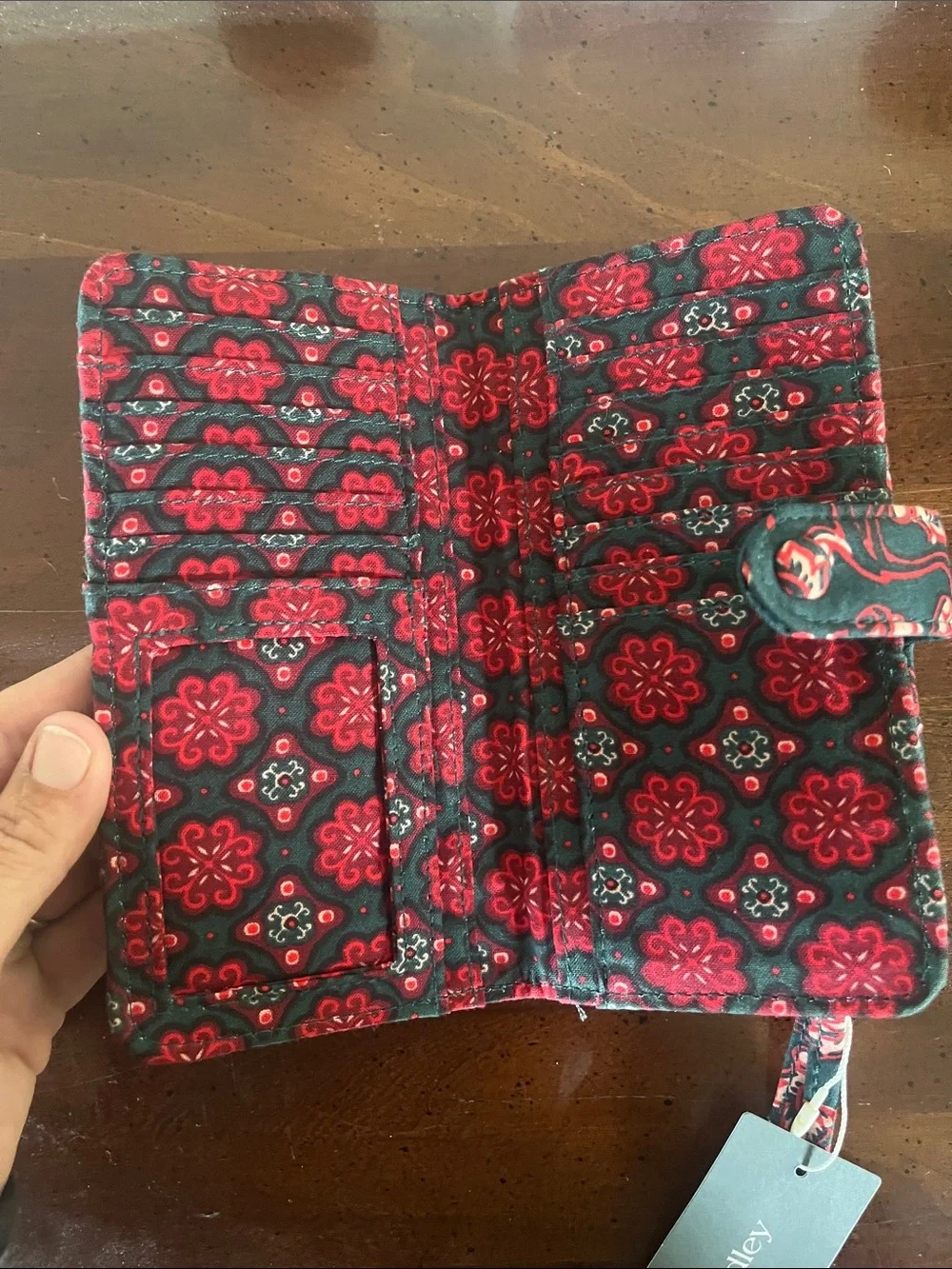 Vera Bradley Quilted Tab Wallet Victorian Vines - Picture 4 of 4